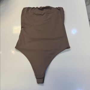Aritzia Brown Strapless Bodysuit